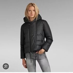 G-Star Raw G-Whistler Short Padded Hooded Jacket Black‎ Size Medium MSRP $340